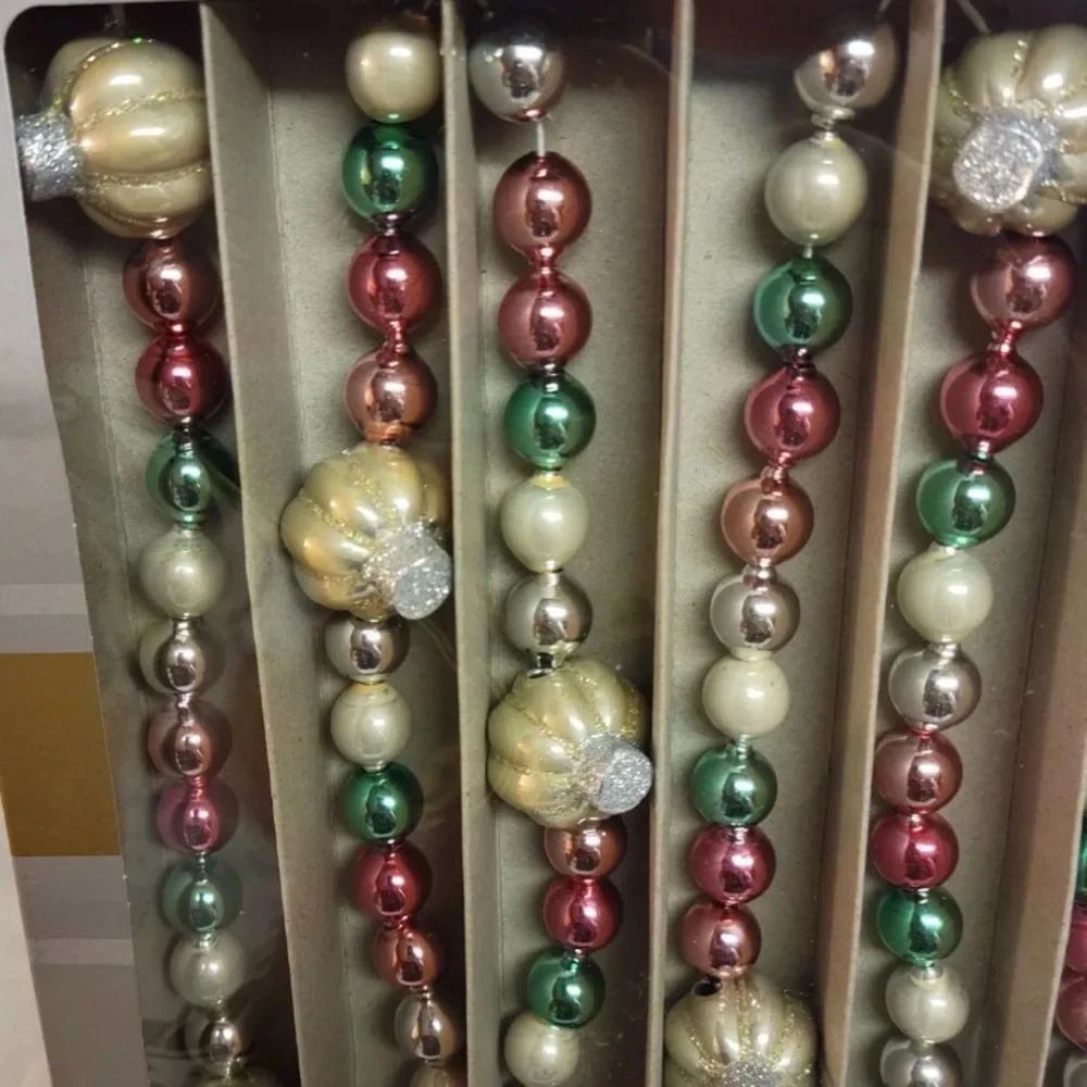 Radko Shiny Glass Garland Fall Pumpkins Halloween